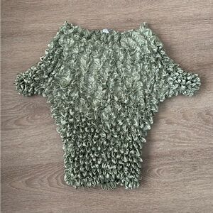 FC Light Green Popcorn Y2K Top Size S